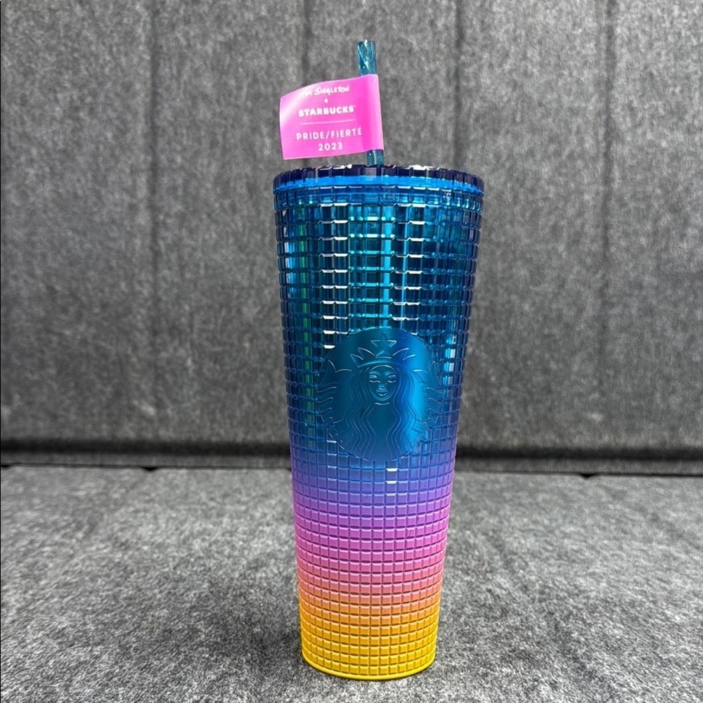 Starbucks 2023 Pride Gradient Tumbler with Blue and Yellow - Picture 1 of 5